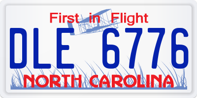 NC license plate DLE6776