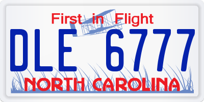 NC license plate DLE6777