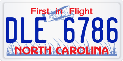 NC license plate DLE6786