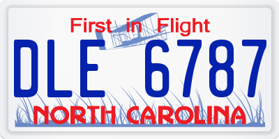 NC license plate DLE6787