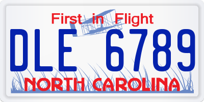 NC license plate DLE6789