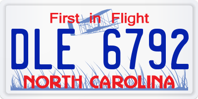 NC license plate DLE6792