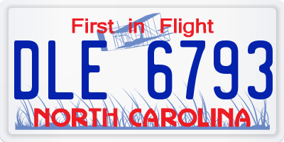 NC license plate DLE6793
