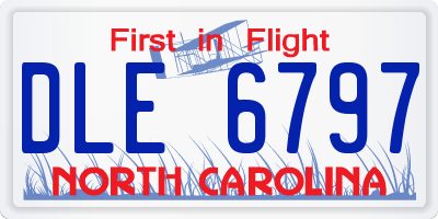 NC license plate DLE6797