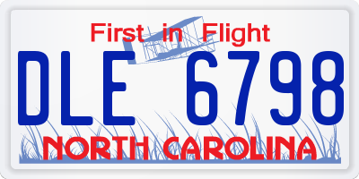 NC license plate DLE6798