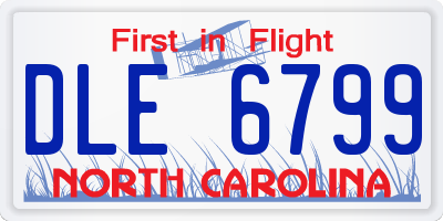 NC license plate DLE6799