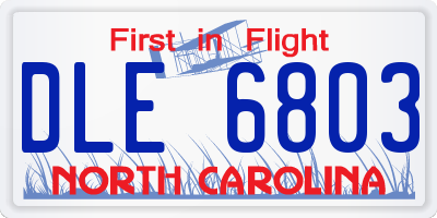 NC license plate DLE6803