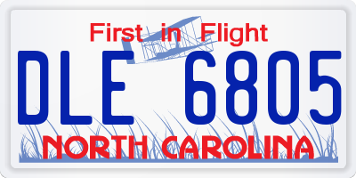 NC license plate DLE6805