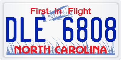 NC license plate DLE6808