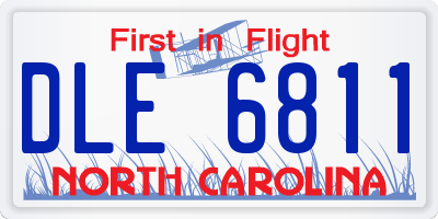 NC license plate DLE6811