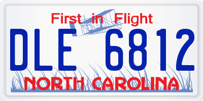NC license plate DLE6812