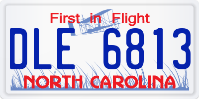 NC license plate DLE6813