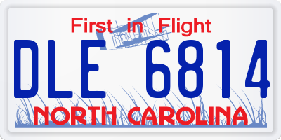 NC license plate DLE6814