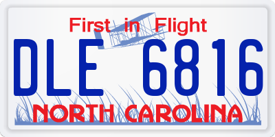 NC license plate DLE6816