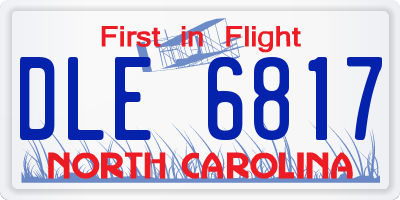 NC license plate DLE6817