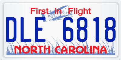 NC license plate DLE6818