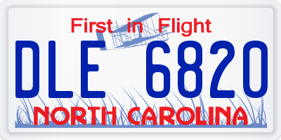 NC license plate DLE6820
