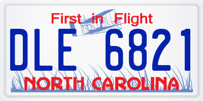 NC license plate DLE6821