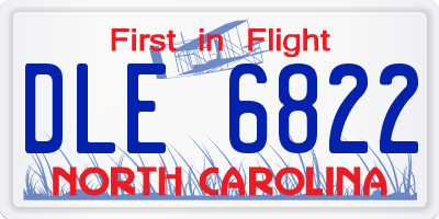 NC license plate DLE6822