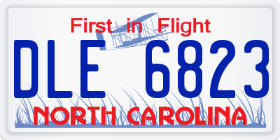 NC license plate DLE6823