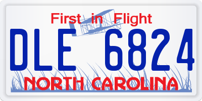 NC license plate DLE6824