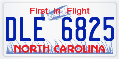 NC license plate DLE6825