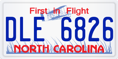 NC license plate DLE6826