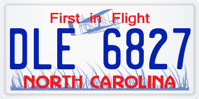 NC license plate DLE6827