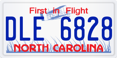 NC license plate DLE6828
