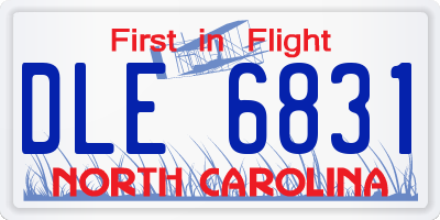 NC license plate DLE6831