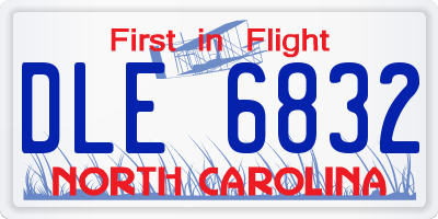 NC license plate DLE6832