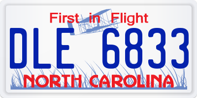 NC license plate DLE6833