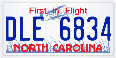 NC license plate DLE6834