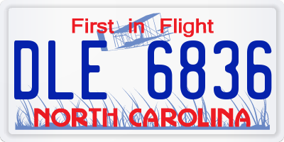 NC license plate DLE6836