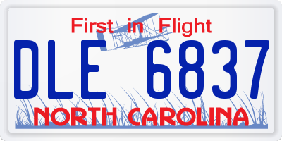 NC license plate DLE6837