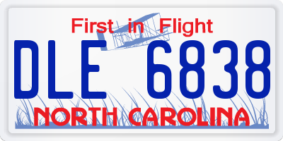 NC license plate DLE6838