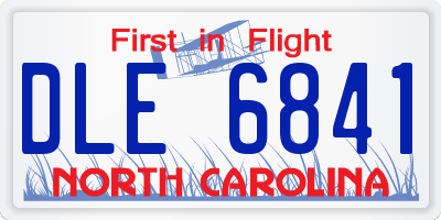 NC license plate DLE6841