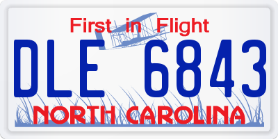 NC license plate DLE6843