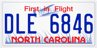 NC license plate DLE6846