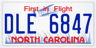 NC license plate DLE6847
