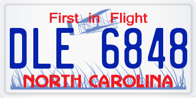 NC license plate DLE6848