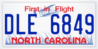NC license plate DLE6849