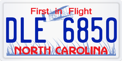 NC license plate DLE6850