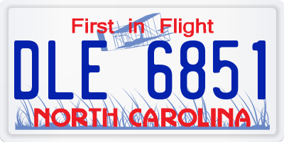 NC license plate DLE6851