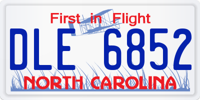 NC license plate DLE6852