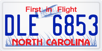 NC license plate DLE6853