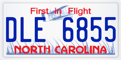 NC license plate DLE6855