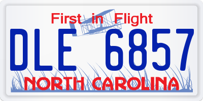 NC license plate DLE6857