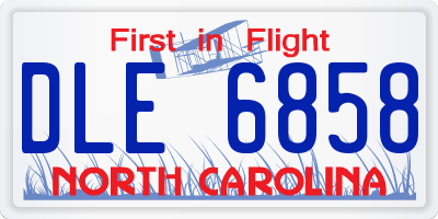 NC license plate DLE6858