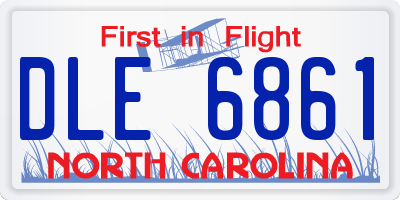 NC license plate DLE6861